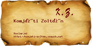 Komjáti Zoltán névjegykártya