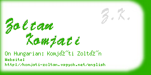 zoltan komjati business card